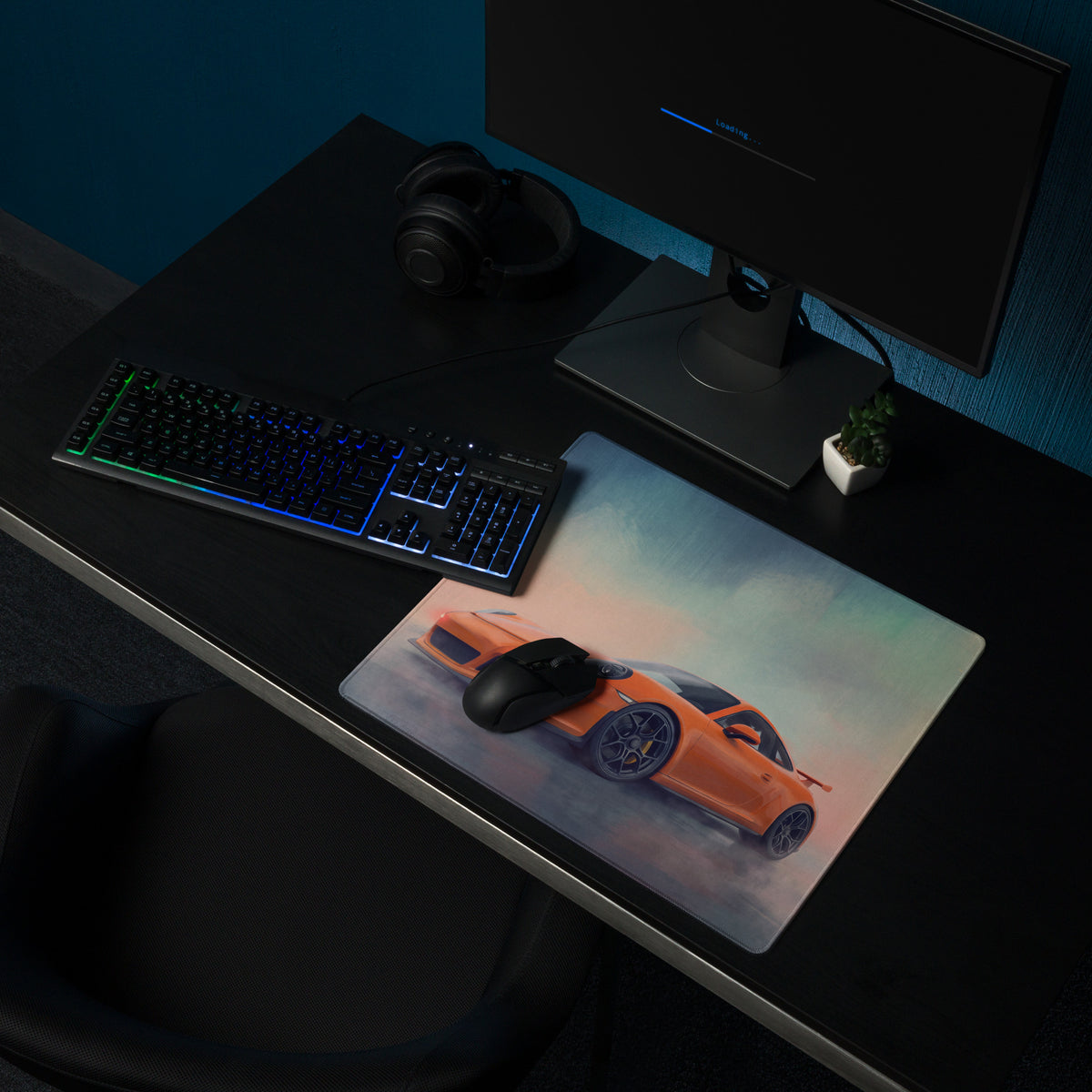 Porsche 911 GT3 RS Inspired Gaming Mouse Pad – Orange Race Car Extended Desk Mat