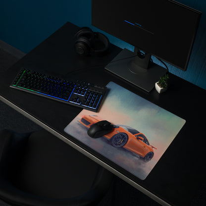 Porsche 911 GT3 RS Inspired Gaming Mouse Pad – Orange Race Car Extended Desk Mat