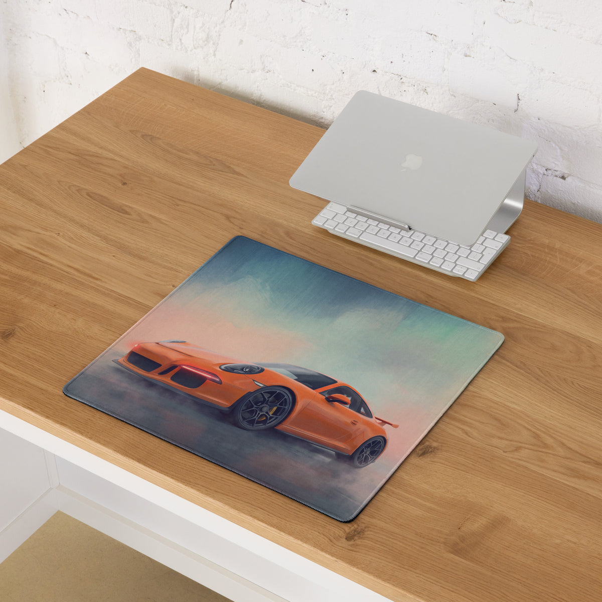 Porsche 911 GT3 RS Inspired Gaming Mouse Pad – Orange Race Car Extended Desk Mat