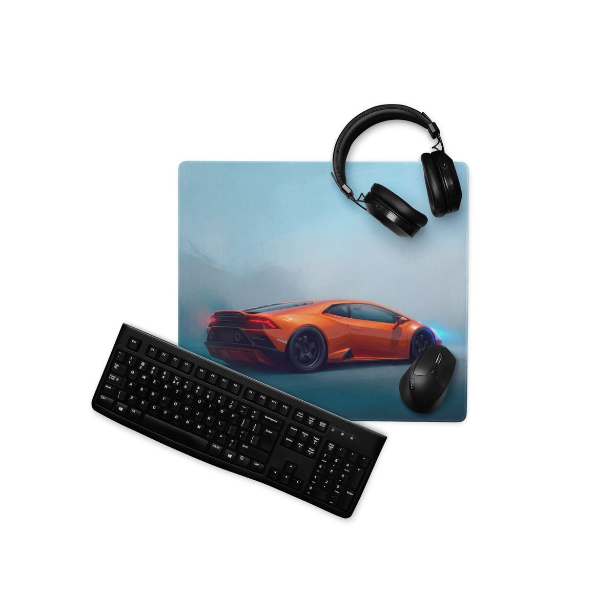 Lamborghini Huracán Inspired Gaming Mouse Pad – Orange Supercar Extended Desk Mat