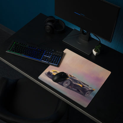 Bugatti Bolide Inspired Gaming Mouse Pad – Yellow and Black Track Hypercar Extended Desk Mat