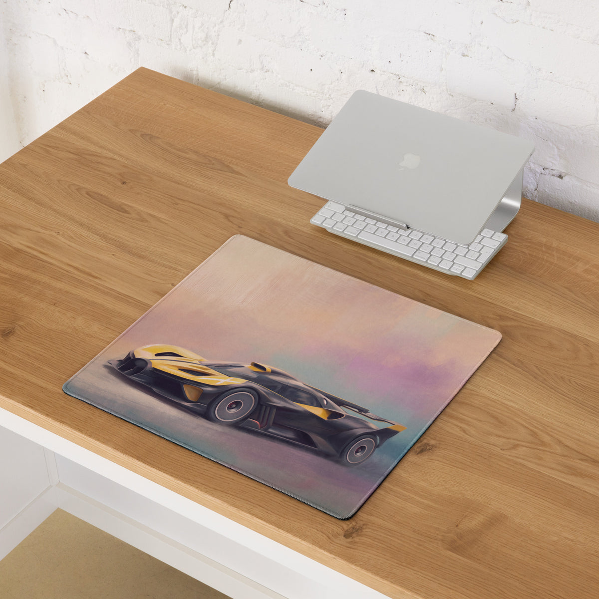 Bugatti Bolide Inspired Gaming Mouse Pad – Yellow and Black Track Hypercar Extended Desk Mat