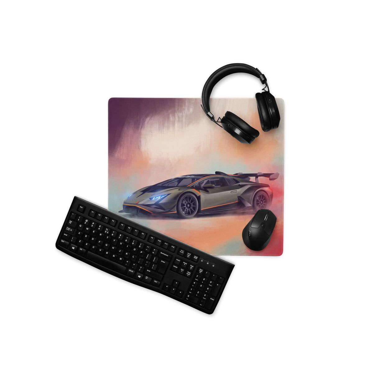 Lamborghini Huracán STO Inspired Aesthetic PC Desk Mat – Micro-Weave Gaming Mousepad