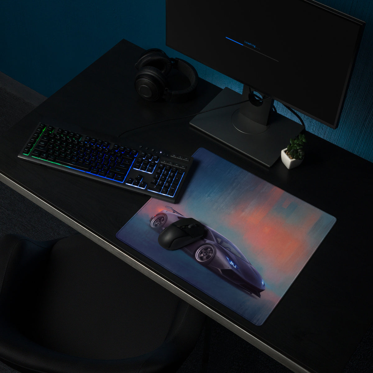 Lamborghini Huracán Inspired Stealth Edition Desk Mat – Non-Slip Surface Gaming Mousepad