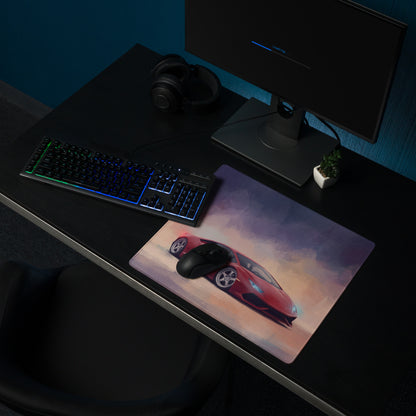 Lamborghini Huracán Inspired Rosso Edition Desk Mat – Stitched Edge Gaming Mousepad