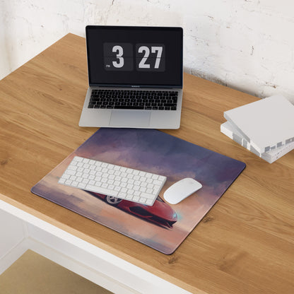 Lamborghini Huracán Inspired Rosso Edition Desk Mat – Stitched Edge Gaming Mousepad