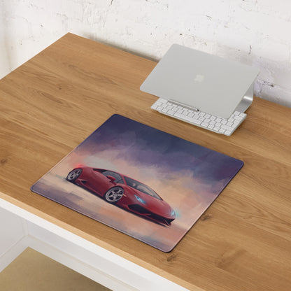 Lamborghini Huracán Inspired Rosso Edition Desk Mat – Stitched Edge Gaming Mousepad