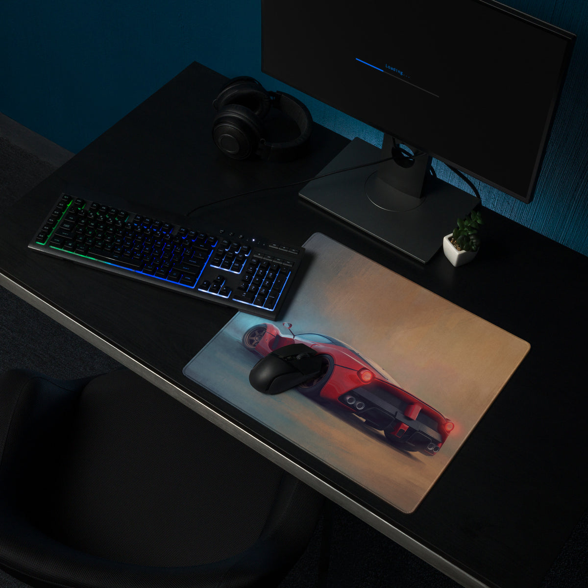 Ferrari LaFerrari Inspired Crimson Desk Mat – Non-Slip Base Gaming Mousepad