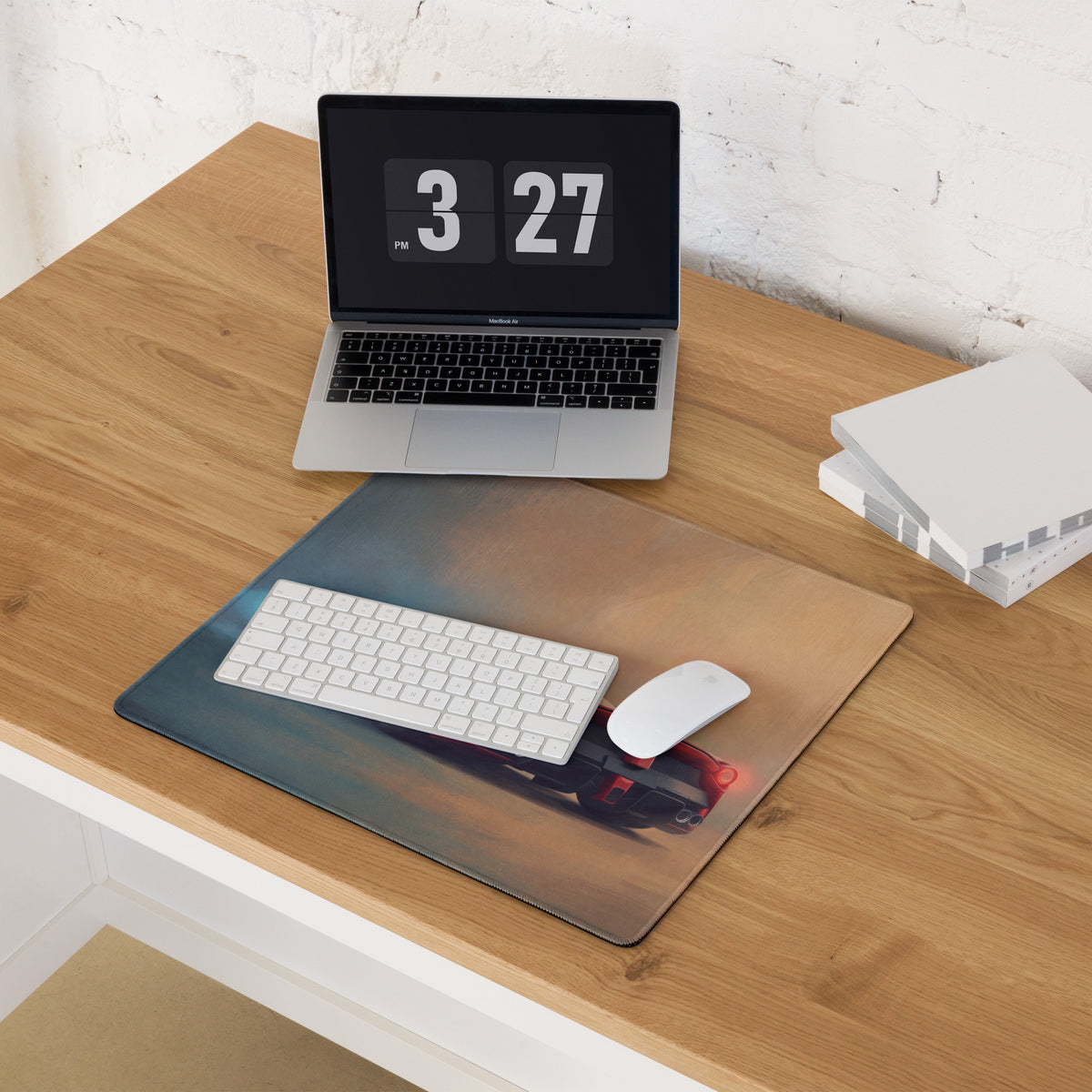 Ferrari LaFerrari Inspired Crimson Desk Mat – Non-Slip Base Gaming Mousepad