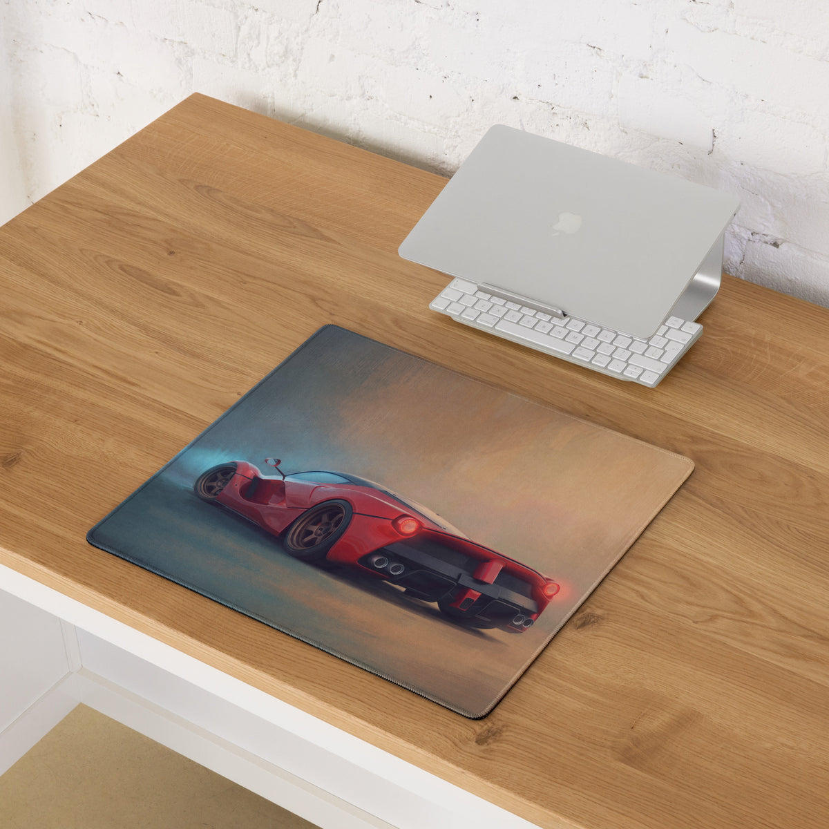Ferrari LaFerrari Inspired Crimson Desk Mat – Non-Slip Base Gaming Mousepad