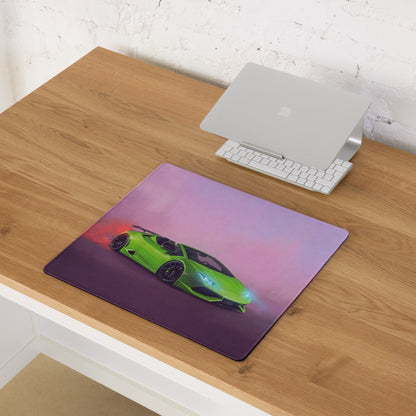 Gaming Lamborghini Huracán Spyder Inspired Neon Desk Mat – Anti-Slip Rubber XL Gaming Mousepad pad