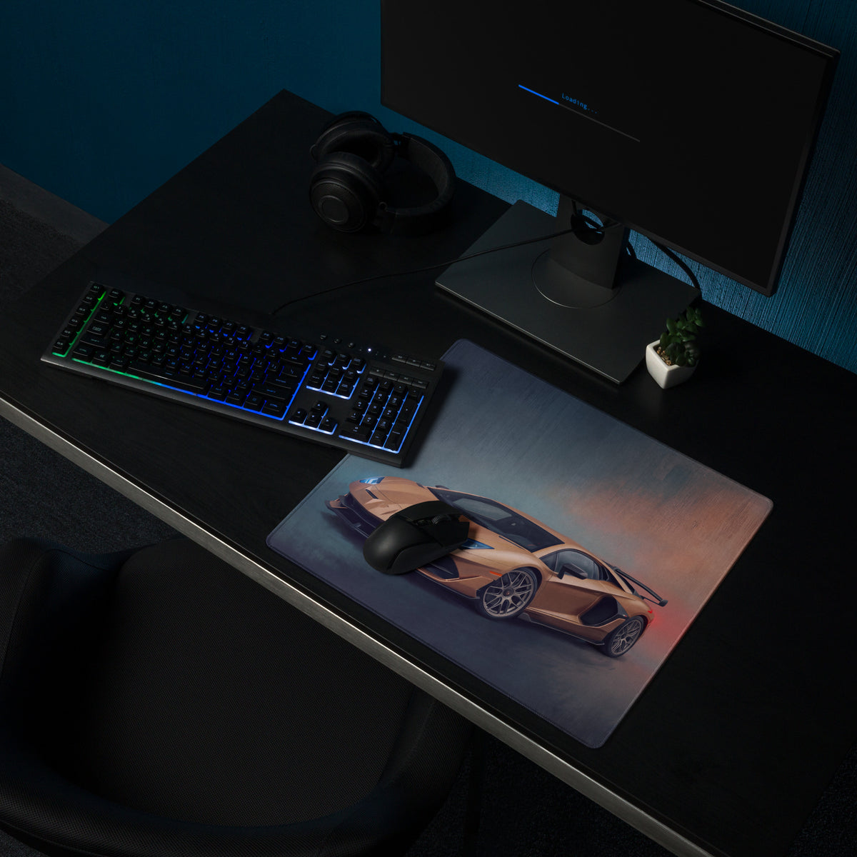Lamborghini Aventador SVJ Inspired Gold Edition Desk Pad – Precision Control Gaming Mouse Mat