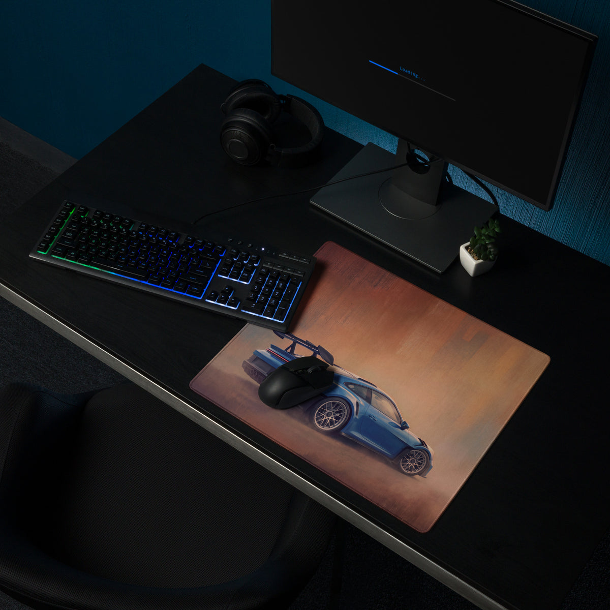 Porsche 911 GT3 RS Inspired Sapphire Desk Pad – High-DPI Smooth Tracking Mouse Mat