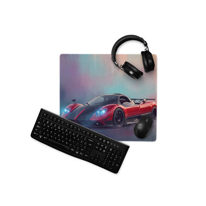 Pagani Zonda Inspired Rosso Edition Desk Mat – Premium Stitched Edge Gaming Mousepad
