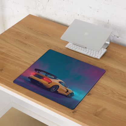Dodge Viper ACR Inspired Yellow Edition Desk Mat – Non-Slip Rubber Gaming Mousepad