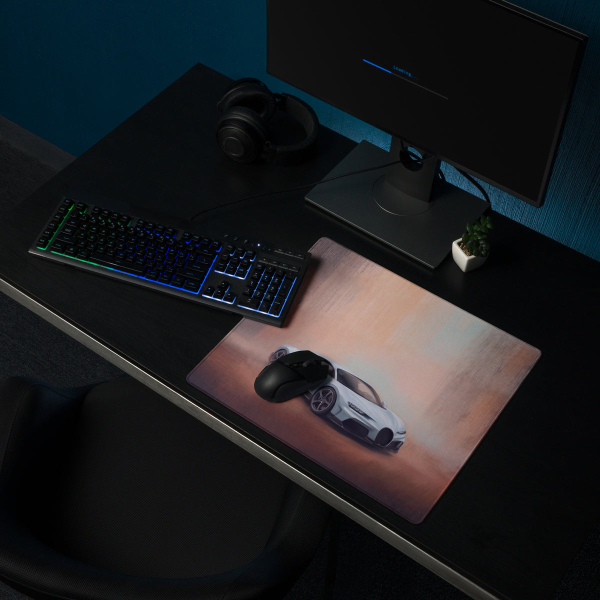 Bugatti Chiron Inspired Arctic Edition Desk Pad – Extended Anti-Slip Gaming Mouse Mat