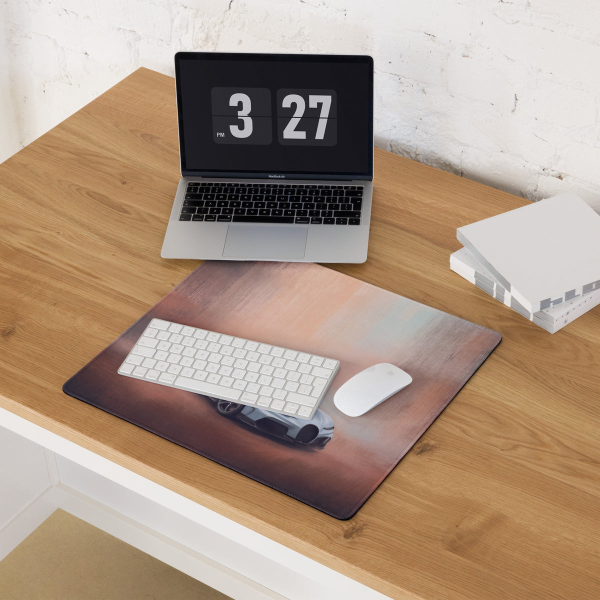 Bugatti Chiron Inspired Arctic Edition Desk Pad – Extended Anti-Slip Gaming Mouse Mat