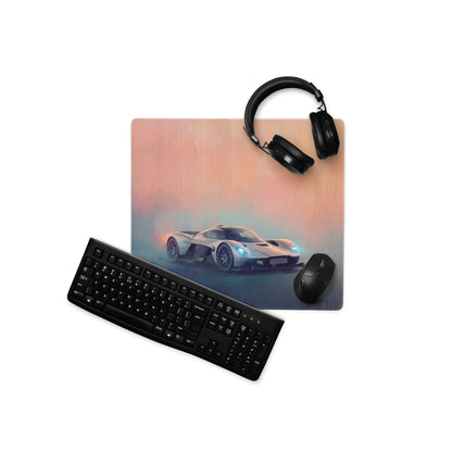 Aston Martin Valkyrie Inspired Silver Arrow Desk Mat – Ultra-Glide Cloth Setup Mousepad