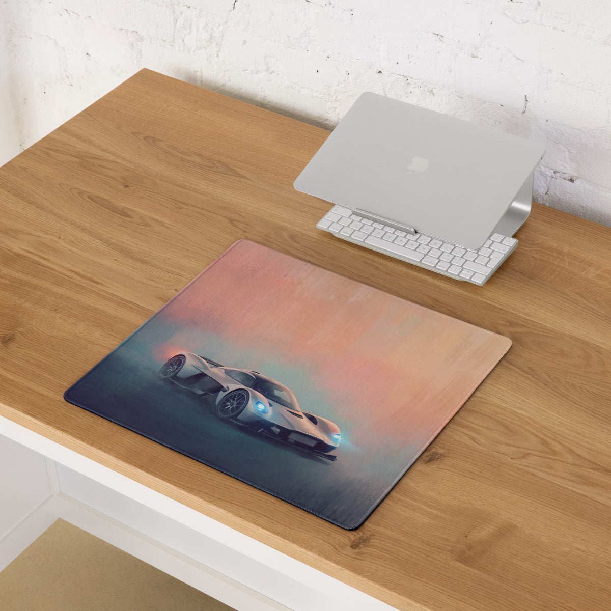 Aston Martin Valkyrie Inspired Silver Arrow Desk Mat – Ultra-Glide Cloth Setup Mousepad