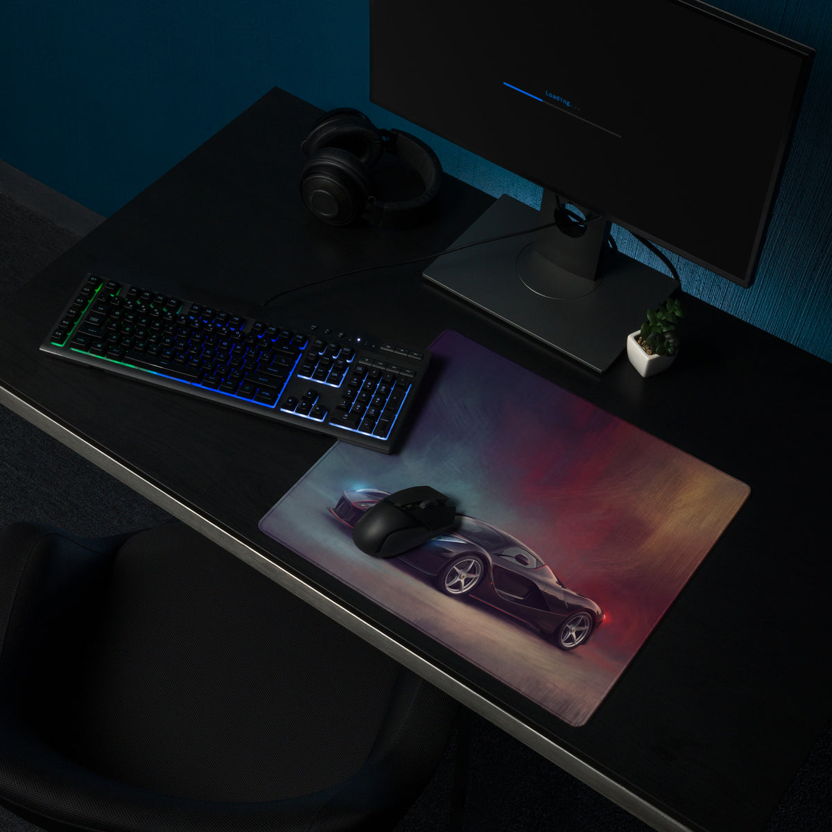Ferrari LaFerrari Inspired Nero Edition Desk Pad – Precision Tracking XL Mouse Mat