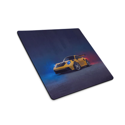 Porsche 911 GT3 RS Inspired Speed Yellow Desk Pad – Waterproof Edge-Stitched Mouse Mat