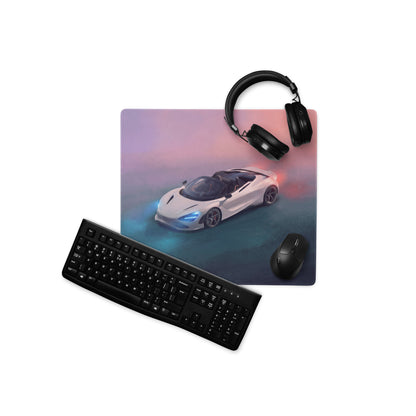 McLaren 720S Spider Inspired Pure White Desk Pad – Extended Non-Slip PC Mouse Mat