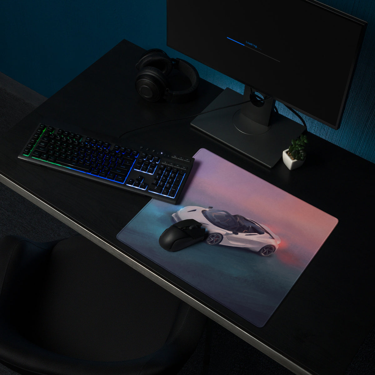 McLaren 720S Spider Inspired Pure White Desk Pad – Extended Non-Slip PC Mouse Mat