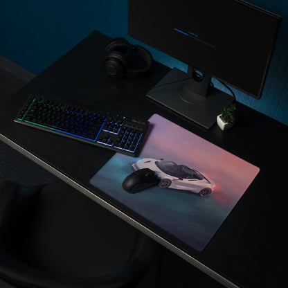 McLaren 720S Spider Inspired Pure White Desk Pad – Extended Non-Slip PC Mouse Mat