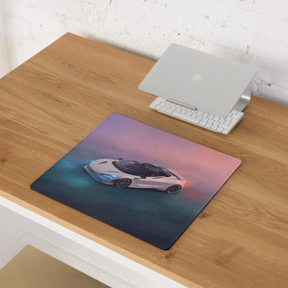 McLaren 720S Spider Inspired Pure White Desk Pad – Extended Non-Slip PC Mouse Mat