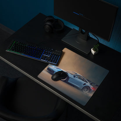 Porsche 911 GT3 RS Inspired Gulf Blue Desk Mat – Smooth Cloth PC Setup Mousepad