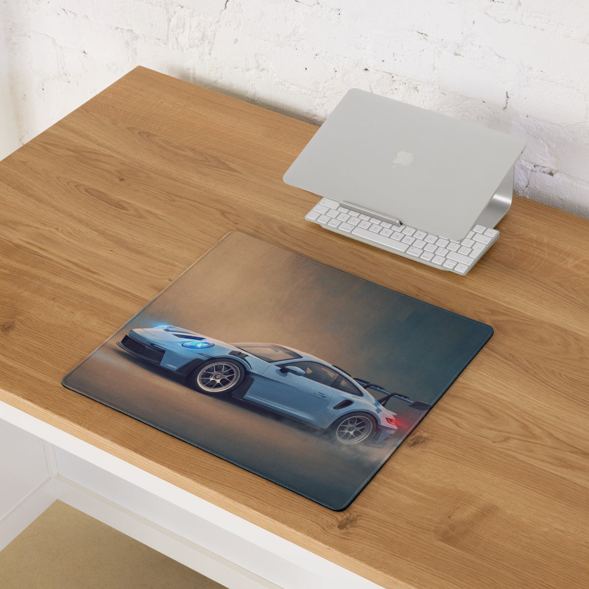 Porsche 911 GT3 RS Inspired Gulf Blue Desk Mat – Smooth Cloth PC Setup Mousepad
