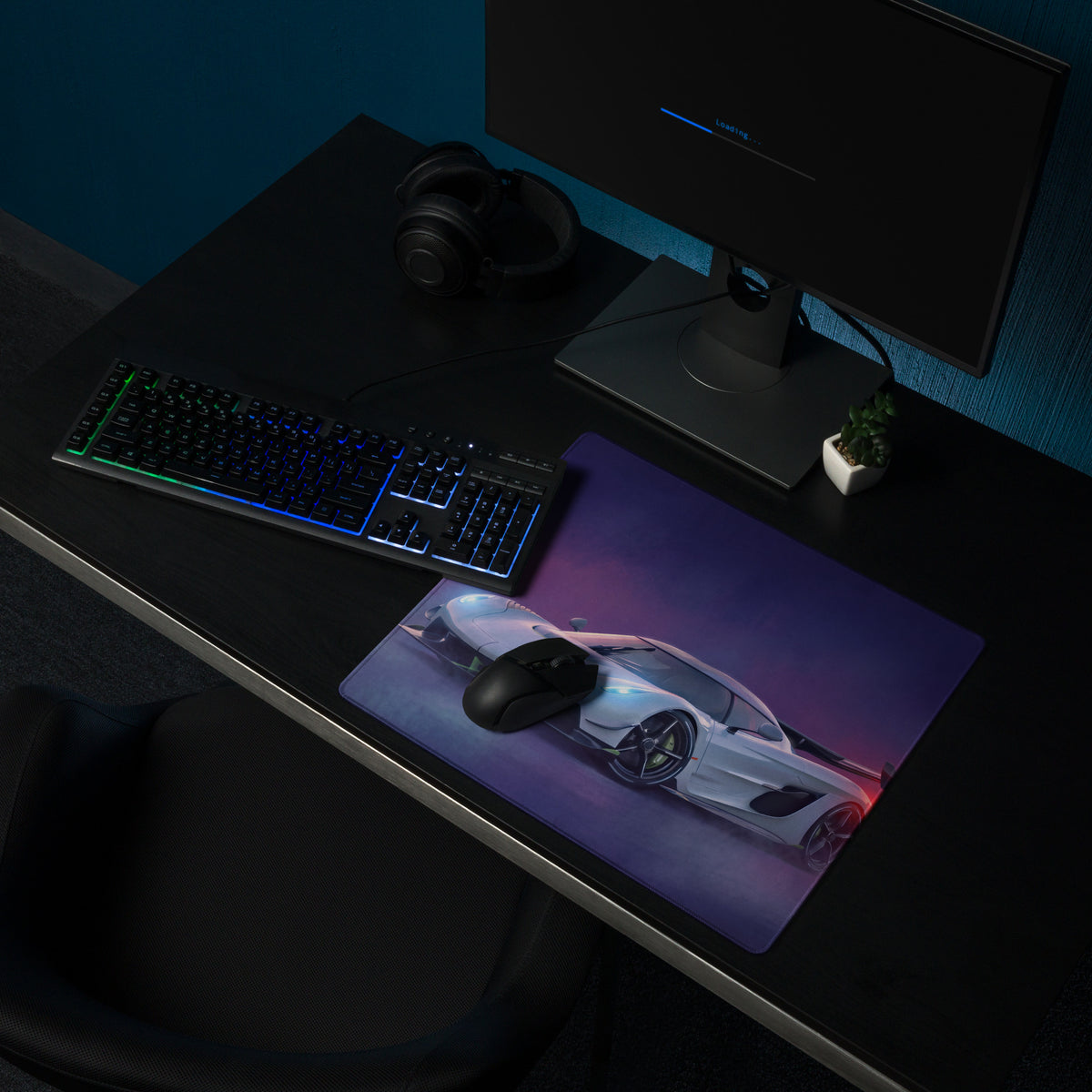 Koenigsegg Jesko Inspired Hypercar Desk Pad – Ultra-Glide Stitched Edge Gaming Mouse Mat
