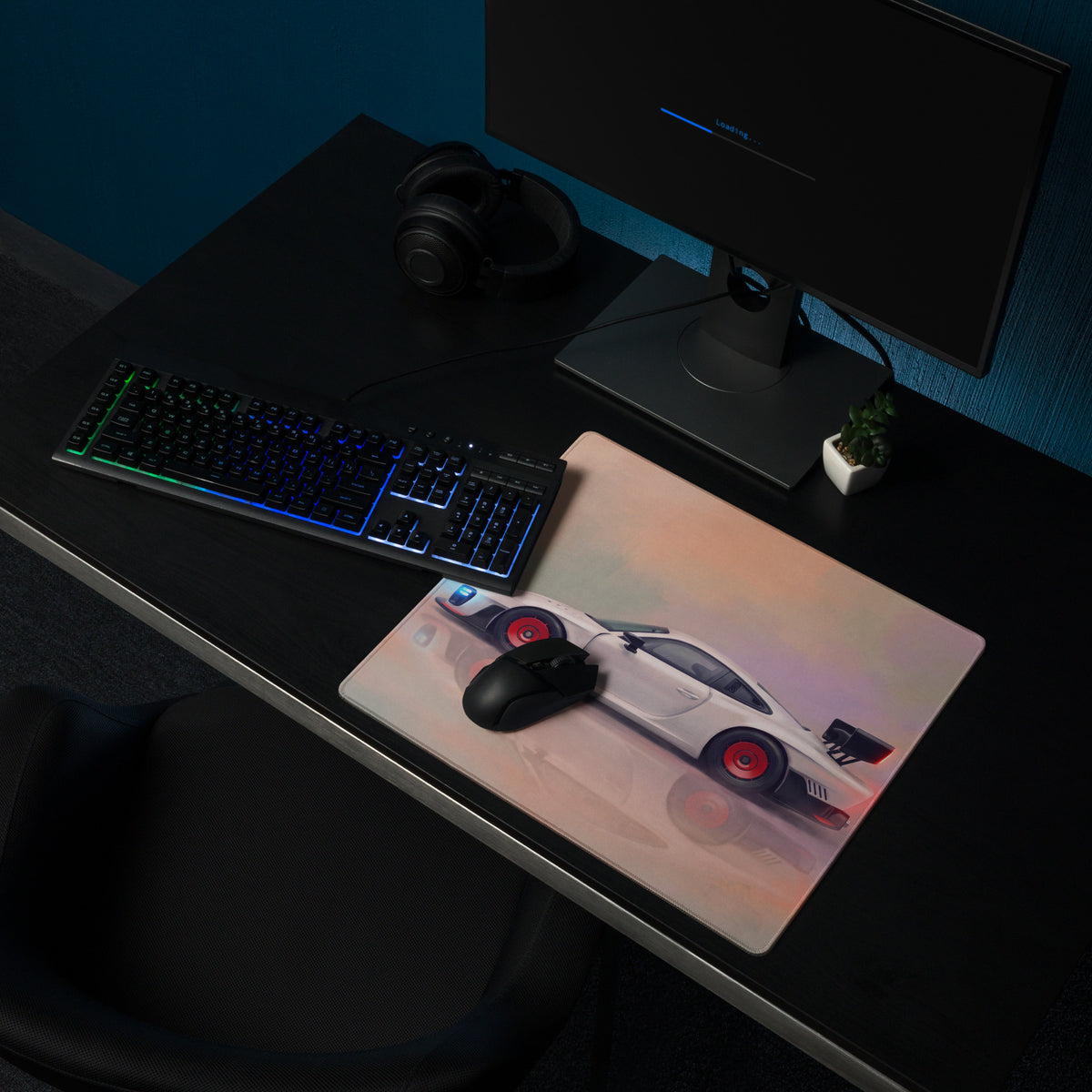 Porsche 935 Inspired Moby Dick Edition Desk Pad – Extended Stitched Edge Gaming Mouse Mat
