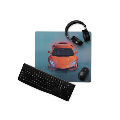Lamborghini Huracán Inspired Arancio Setup Desk Mat – Non-Slip Rubber Base Mousepad
