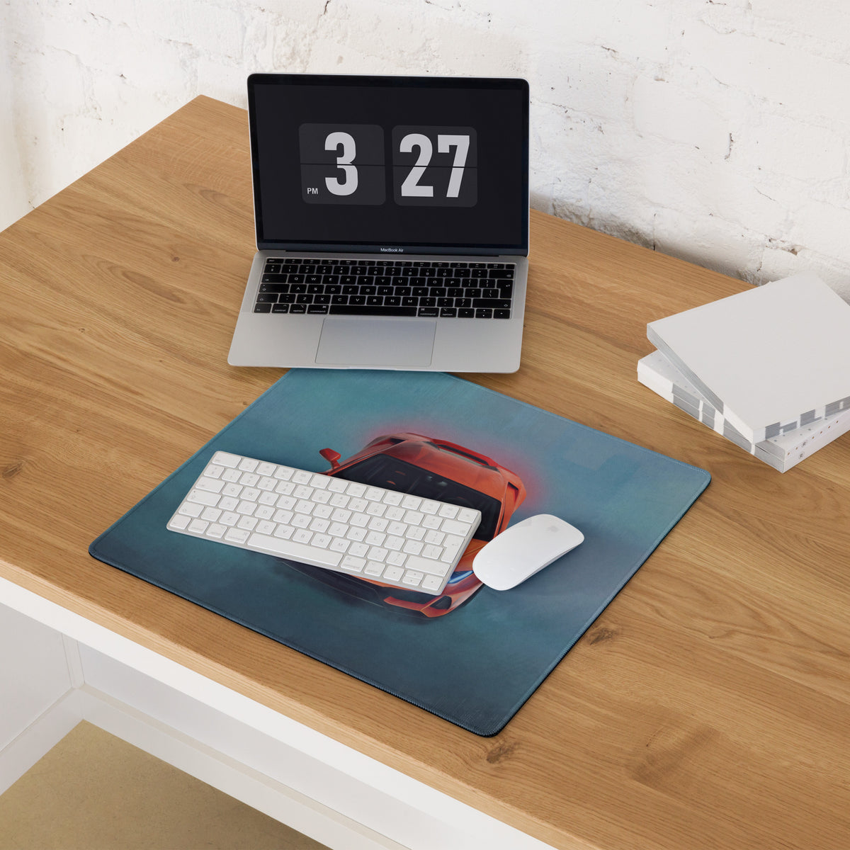 Lamborghini Huracán Inspired Arancio Setup Desk Mat – Non-Slip Rubber Base Mousepad