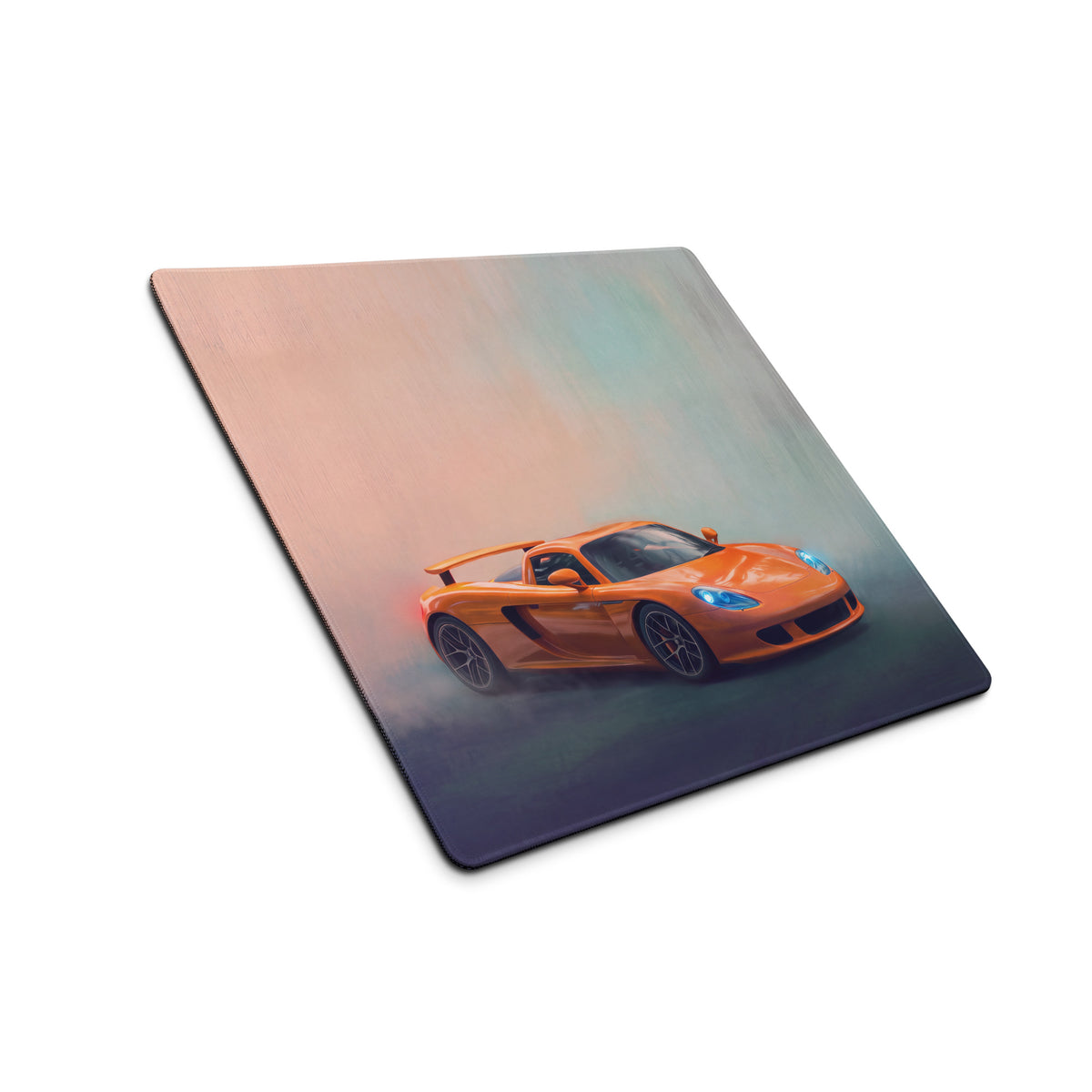 Orange sports car graphic printed on square ultra-glide cloth mousepad for porsche carrera gt inspired arancio edition desk mat