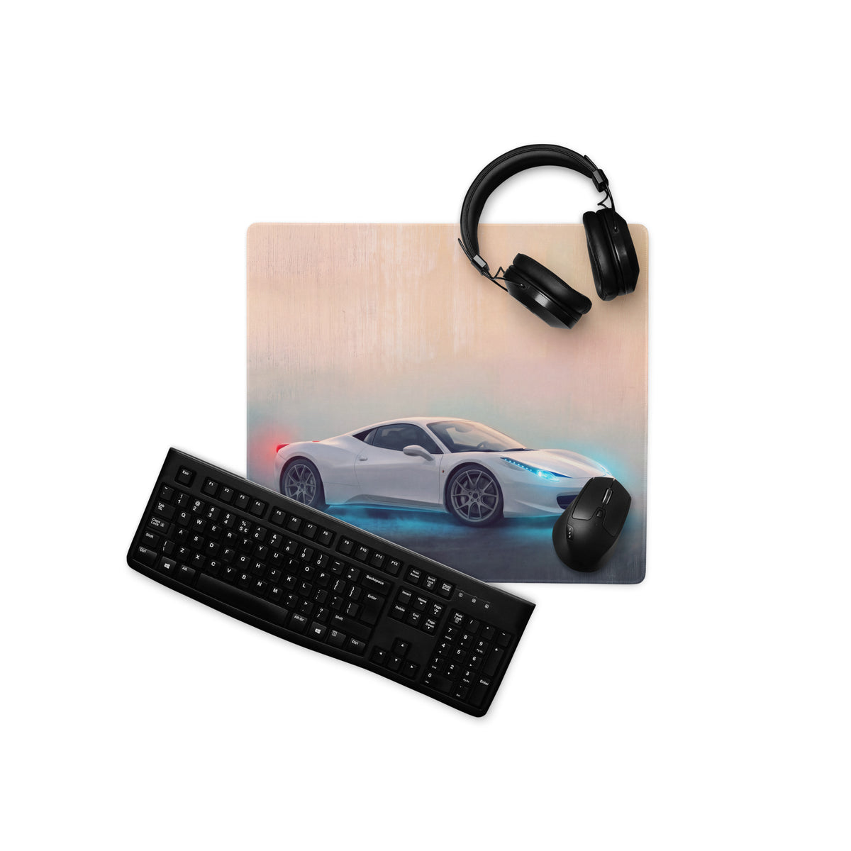 Ferrari 458 Italia Inspired Bianco Setup Desk Pad – High-Precision XL PC Mouse Mat