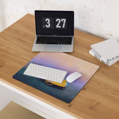 Hennessey venom f5 inspired solar yellow high-dpi micro-weave gaming mousepad with vibrant gradient sky and yellow submarine design