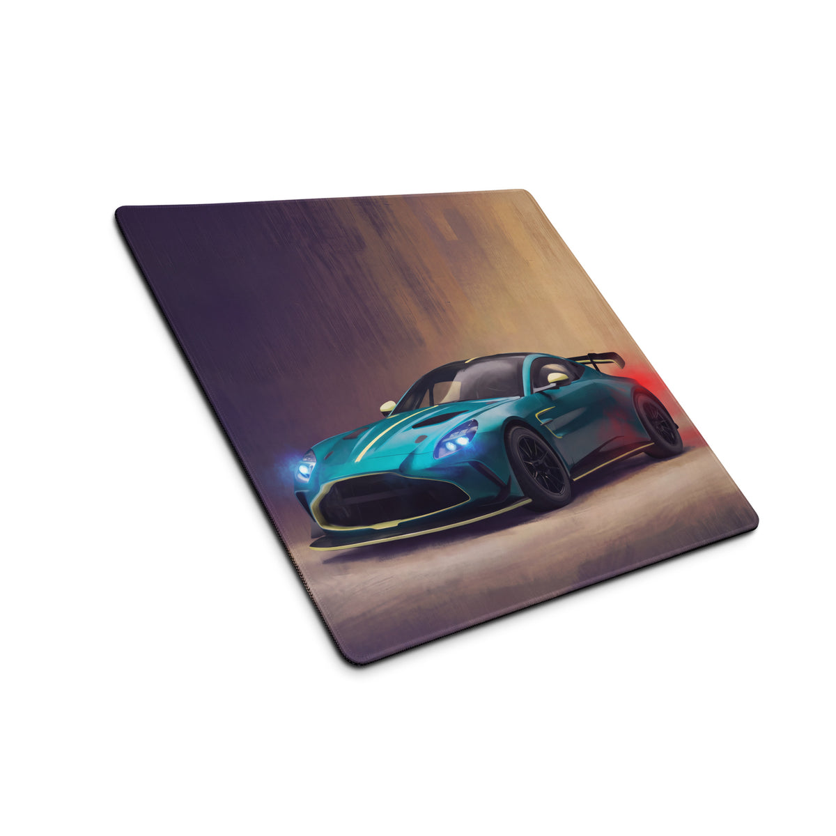 Teal and black aston martin vantage inspired racing green desk pad with non-slip rubber base mouse mat