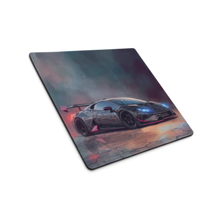 Black and pink lamborghini huracán inspired cyber camo desk mat with glossy finish high precision xl gaming mousepad