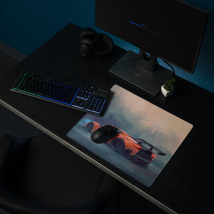 Custom lamborghini inspired arancio track orange sports car graphic extended non-slip desk mousepad for pc use