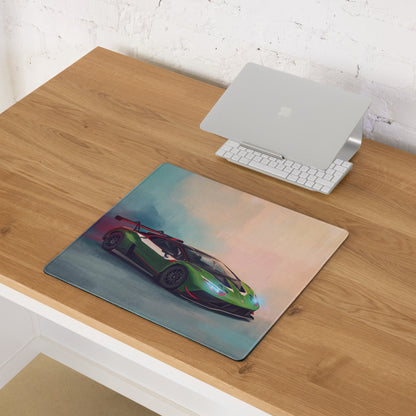 Green and black lamborghini huracán gt3 inspired verde racing desk mat with sports car graphic high precision xl mousepad