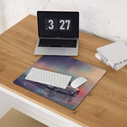 Lamborghini huracán inspired argento reflection desk mat vibrant racing car themed glossy cloth mousepad