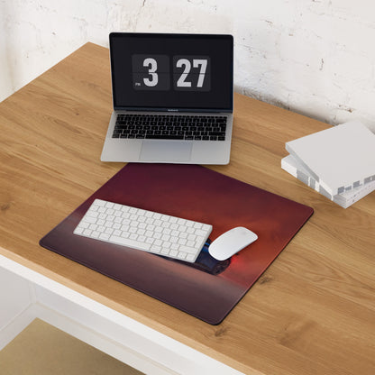 Rectangular high-precision xl gaming mousepad with gradient red design featuring a futuristic spaceship cockpit image