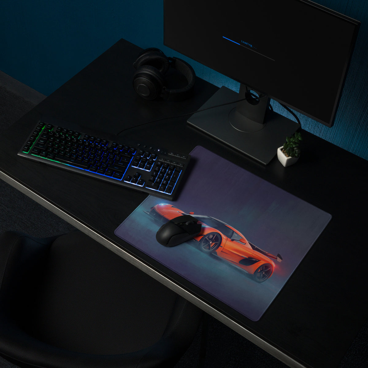 Koenigsegg jesko inspired tangelo apex desk mat high precision orange sports car graphic gaming mousepad