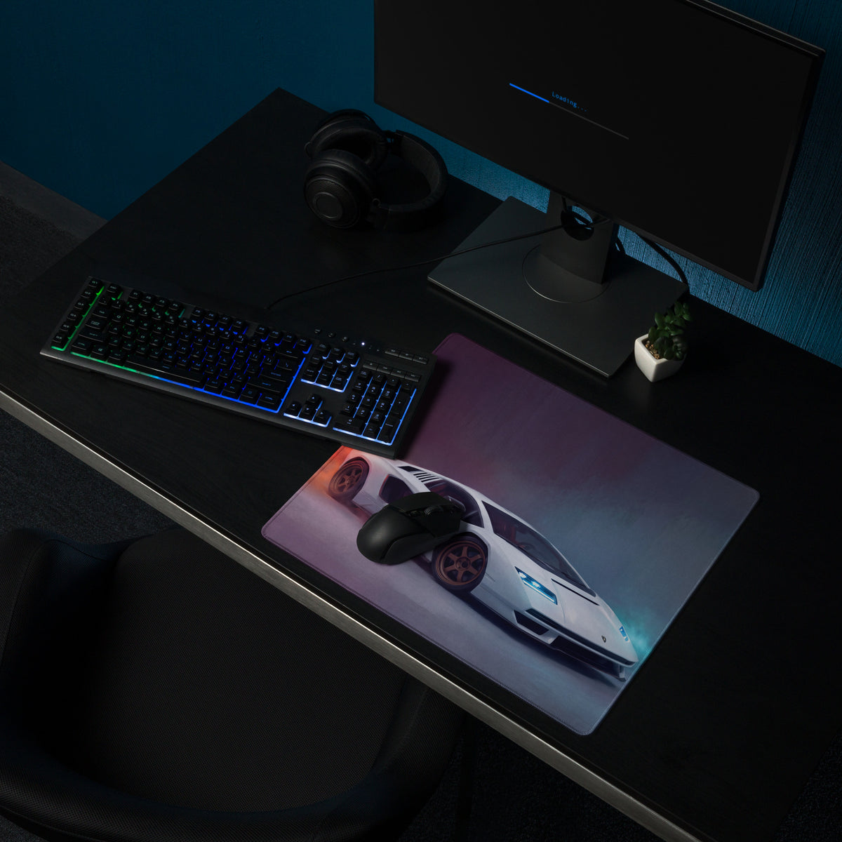 Lamborghini Countach Inspired Pearl Bronze Desk Mat – Low-Friction Cloth Setup Mousepad