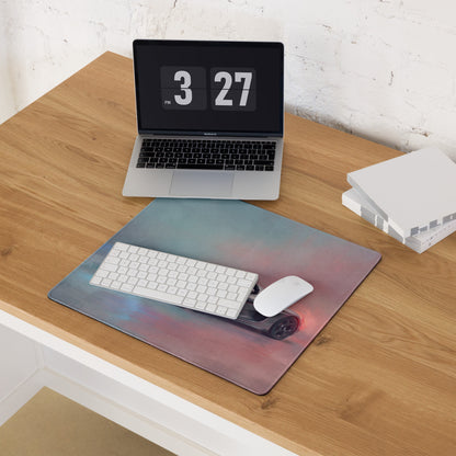 A sleek koenigsegg regera inspired silver apex xl gaming mousepad with gradient cosmic blue and purple design