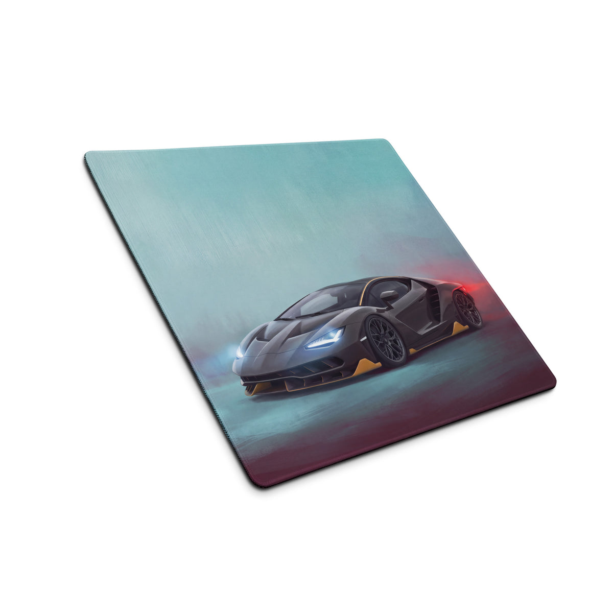 Black and yellow lamborghini centenario sports car graphic on carbon gold high precision xl gaming desk mat mousepad