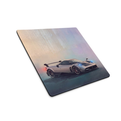 Silver pagani huayra bc sports car graphic printed on silver halo extended non slip pc mouse pad desk mat