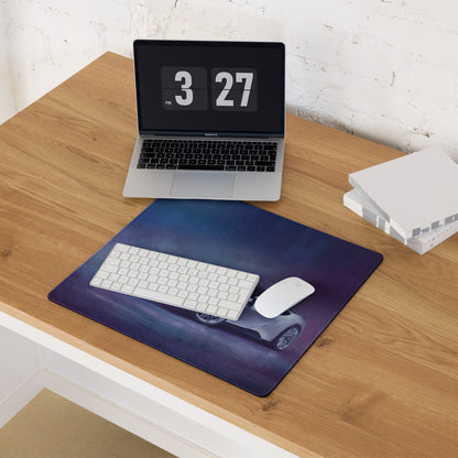 Purple ferrari sf90 inspired pearl nebula desk mat with sleek glossy finish high precision xl gaming mousepad